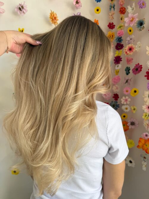 Ombré hair blond sur cheveux longs – Line-Ay Coiffure Bonneville